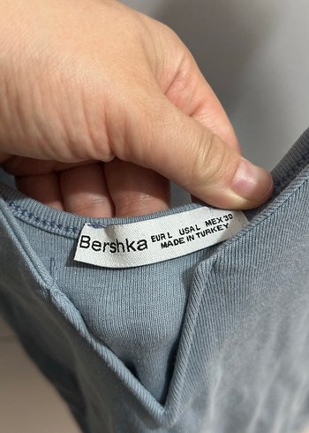l Beden Buz mavisi V Yakalı Denim Kadın Atlet