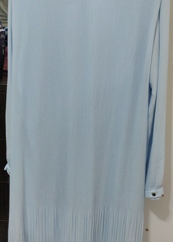 Uzun Kollu Mavi Piliseli Kadın Tunik - Görsel 2