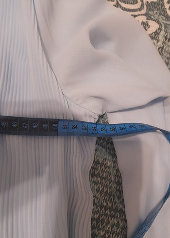 Uzun Kollu Mavi Piliseli Kadın Tunik - Görsel 5