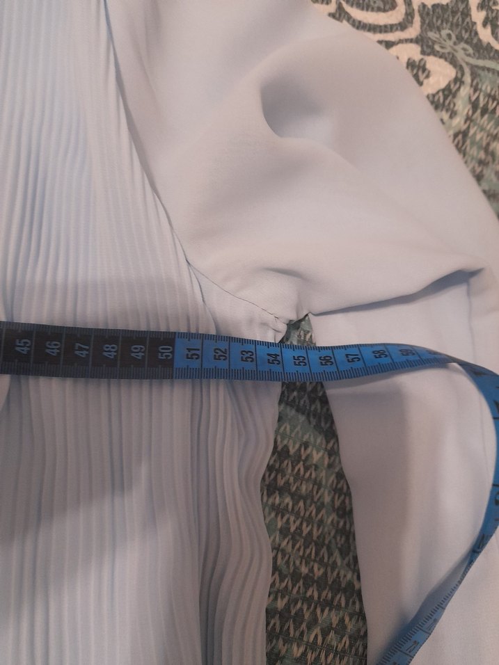 Uzun Kollu Mavi Piliseli Kadın Tunik - Görsel 5