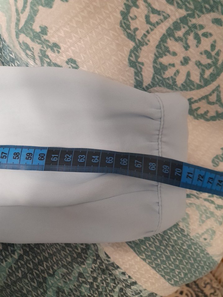 Uzun Kollu Mavi Piliseli Kadın Tunik - Görsel 4