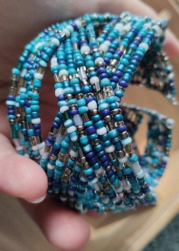 Bohem Çoklu Boncuklu Turkuaz Bileklik - Görsel 4