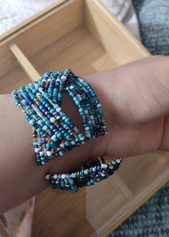 Bohem Çoklu Boncuklu Turkuaz Bileklik - Görsel 2