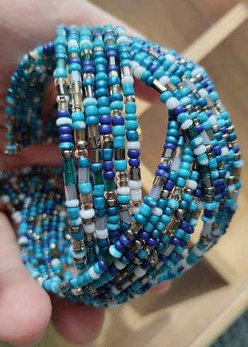 Bohem Çoklu Boncuklu Turkuaz Bileklik - Görsel 3