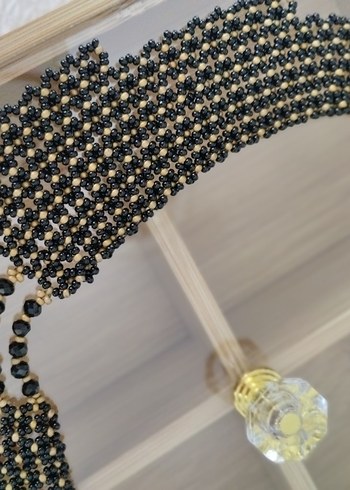 Siyah Boncuklu Kadın Kolye - Görsel 3