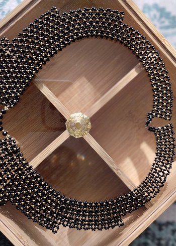 Siyah Boncuklu Kadın Kolye - Görsel 2