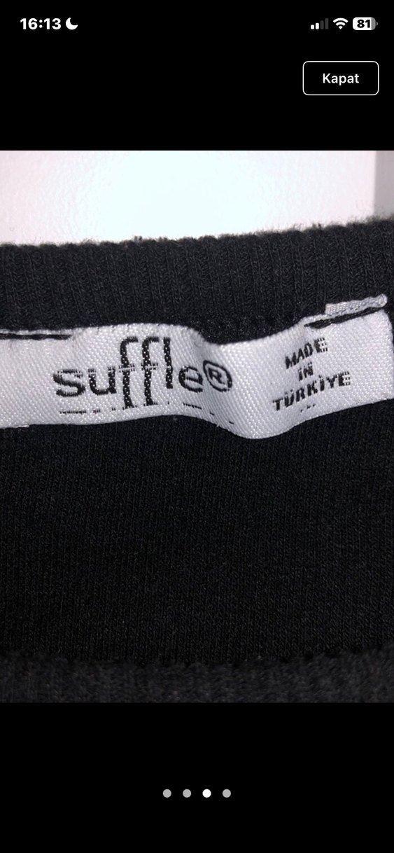 Siyah Baskılı Kısa Kollu Crop - Görsel 3