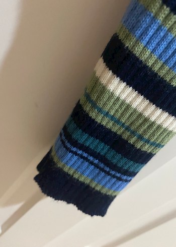 Çizgili Uzun Kollu Kadın Triko - Görsel 4