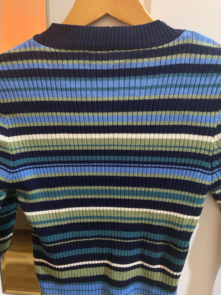 Çizgili Uzun Kollu Kadın Triko - Görsel 3