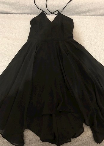 Trendyolmilla Siyah Mini Askılı Abiye Elbise - Görsel 2