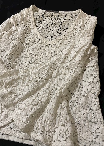 Dantel Detaylı Bohem V Yaka Kadın Bluz - Görsel 3