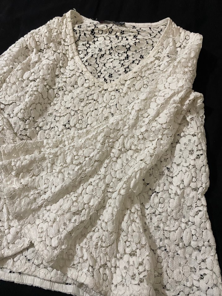 Dantel Detaylı Bohem V Yaka Kadın Bluz - Görsel 3