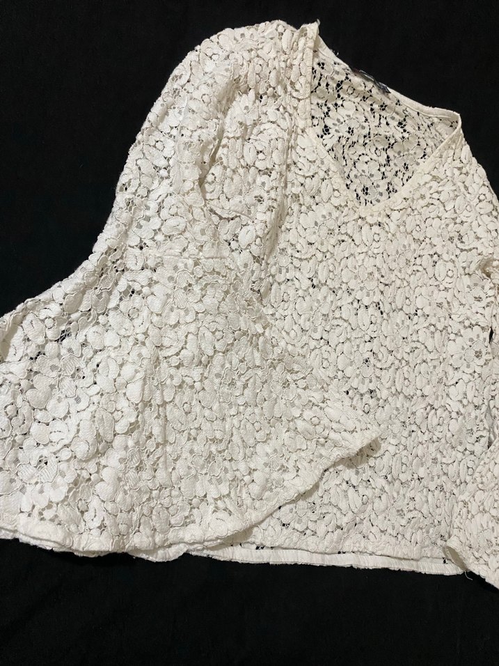 Dantel Detaylı Bohem V Yaka Kadın Bluz - Görsel 2