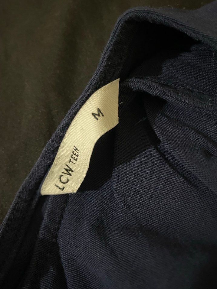 Düğmeli Lacivert Keten Kadın Midi Tulum - Görsel 2