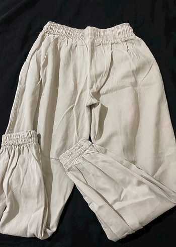 Pamuk Rahat Kesim Krem Kadın Kumaş Pantolon - Görsel 2