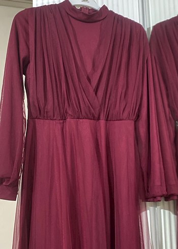 Bordo Gotik Tarzda Kadın Elbisesi - Görsel 4