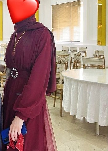 Bordo Gotik Tarzda Kadın Elbisesi - Görsel 3