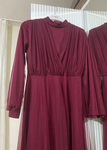 Bordo Gotik Tarzda Kadın Elbisesi - Görsel 6