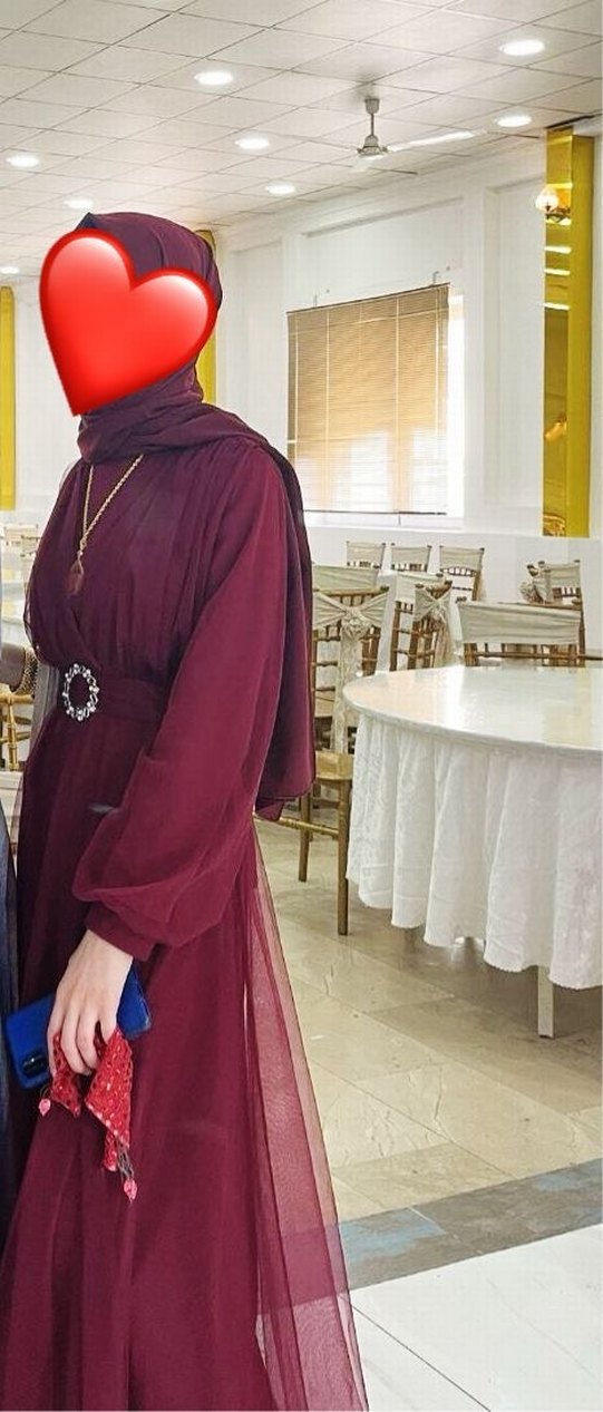 Bordo Gotik Tarzda Kadın Elbisesi - Görsel 3