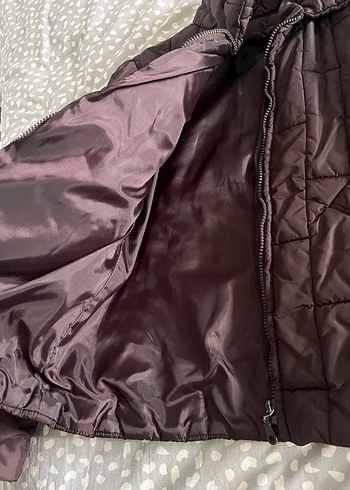 Diğer Düğmeli Koyu Kahverengi Kadın Mont