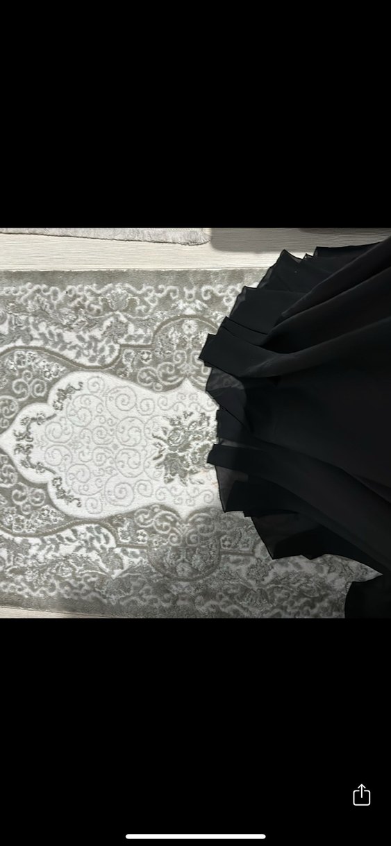 Siyah şifon elbise - Görsel 3