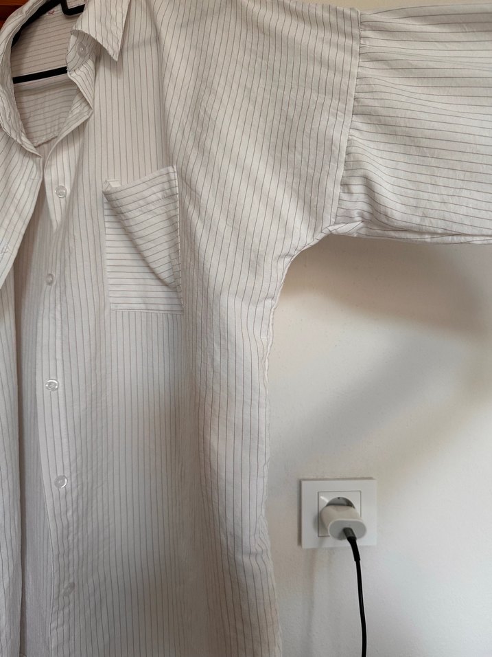 Düğmeli Gömlek Yaka Kadın Keten Gömlek - Görsel 3