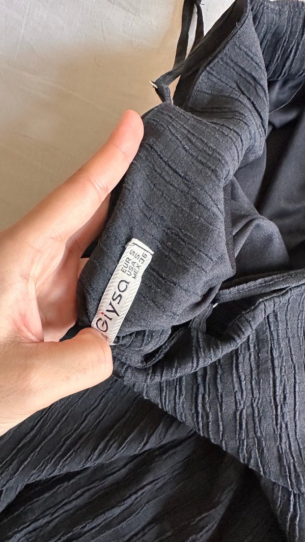 Siyah Keten Pilili Kadın Jile - Görsel 3