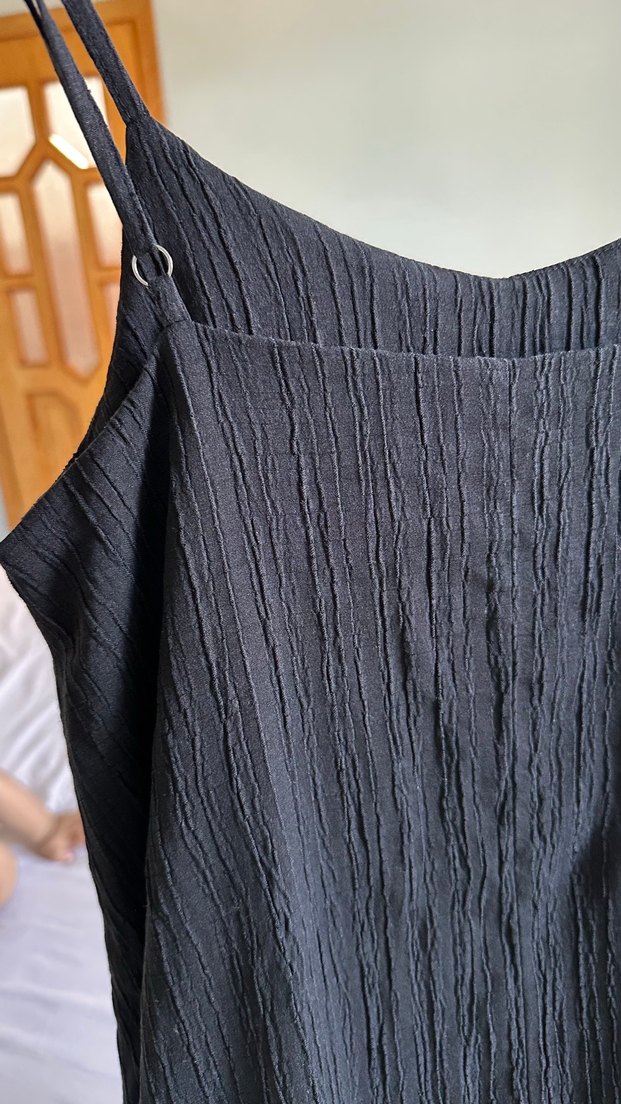 Siyah Keten Pilili Kadın Jile - Görsel 4