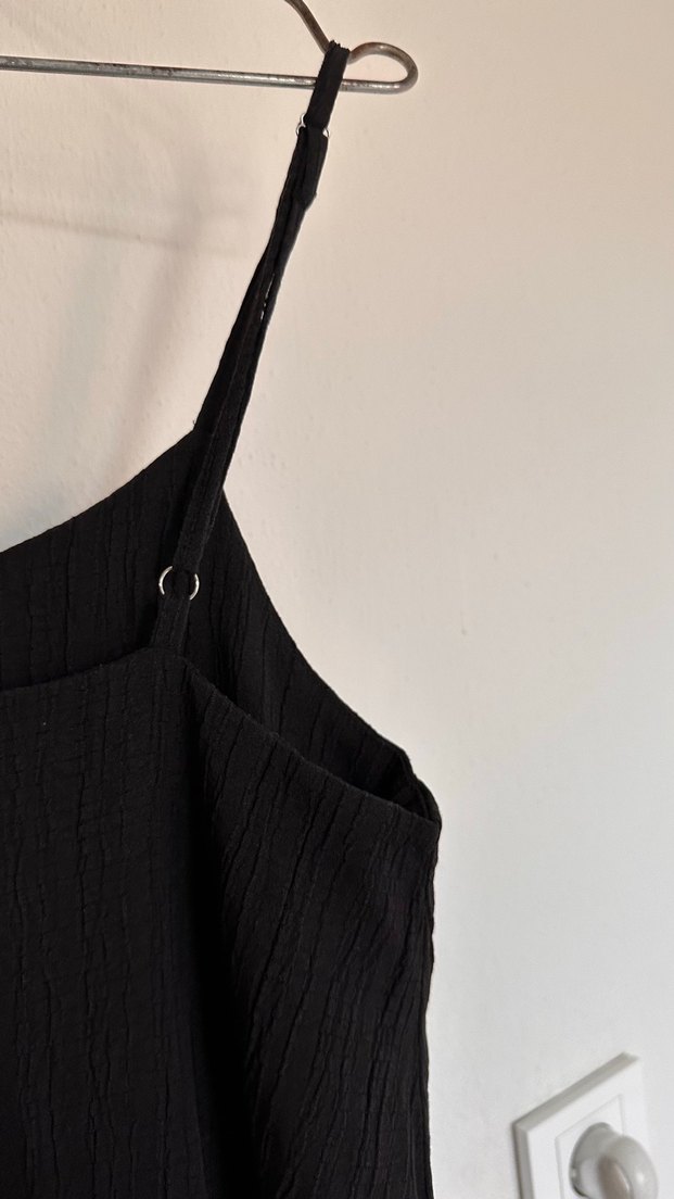 Siyah Keten Pilili Kadın Jile - Görsel 2