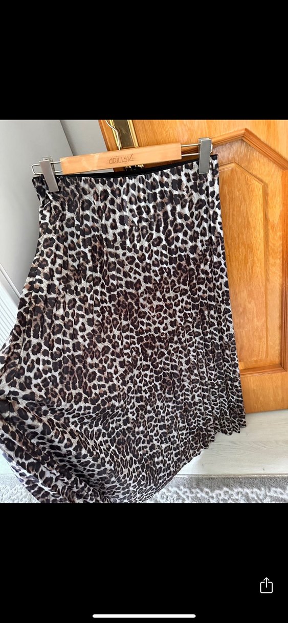 Leopar Desenli Uzun Pilili Etek - Görsel 2