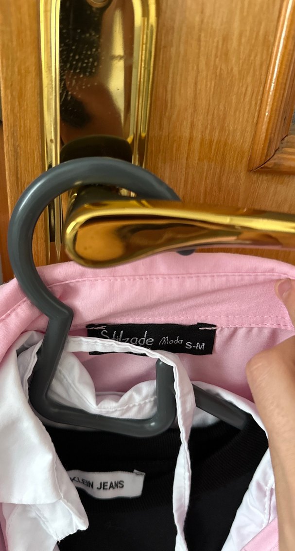 Düğmeli Pembe  Gömlek - Görsel 3