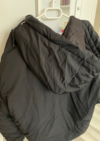 s Beden siyah Renk Fermuarlı Oversize Siyah Kadın Mont