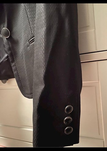 34 Beden Siyah Düğmeli Kadın Blazer Ceket