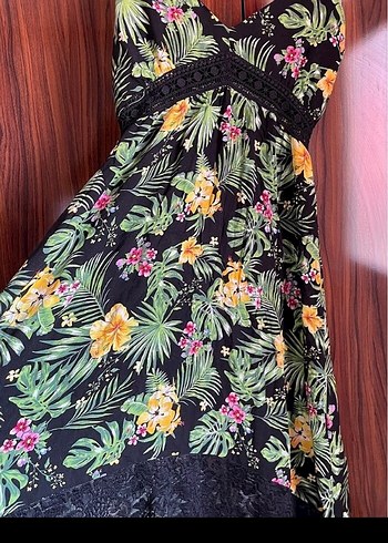 Çiçekli Uzun Bohem Elbise - Görsel 3