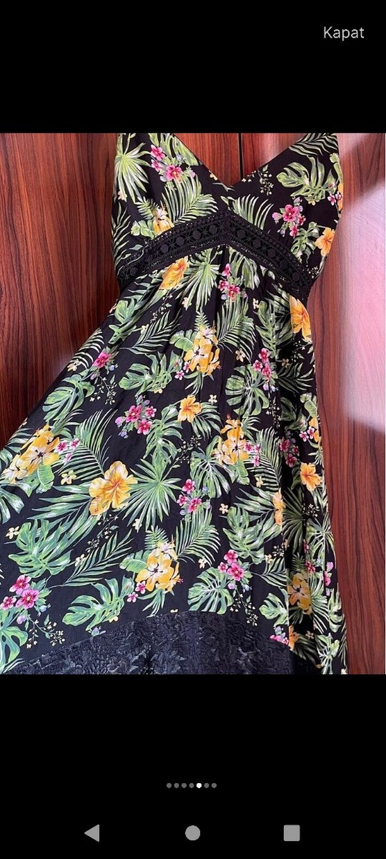 Çiçekli Uzun Bohem Elbise - Görsel 3