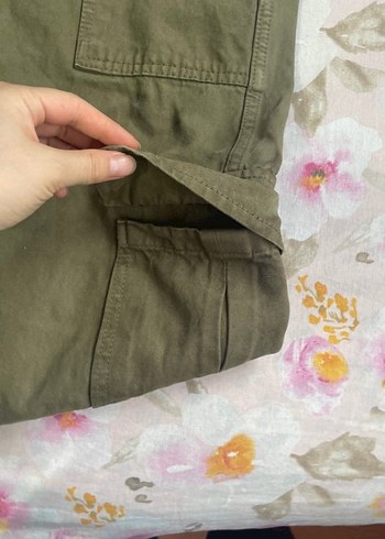 Kadın Keten Bol Kesim Haki Pantolon - Görsel 3