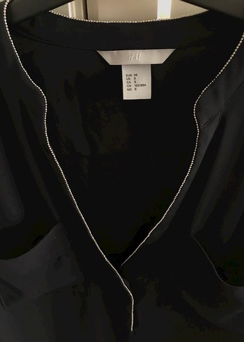 H&M Siyah V Yaka bluz - Görsel 6