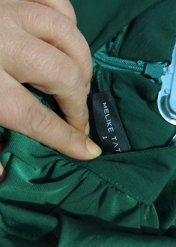 Uzun Yeşil tesettür takım - Görsel 5