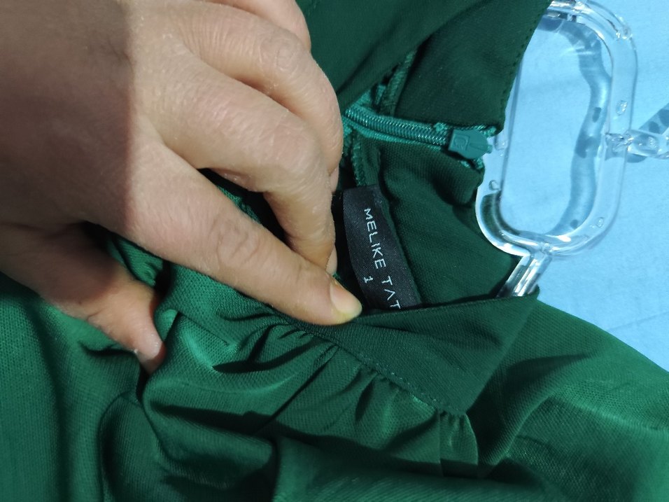 Uzun Yeşil tesettür takım - Görsel 5