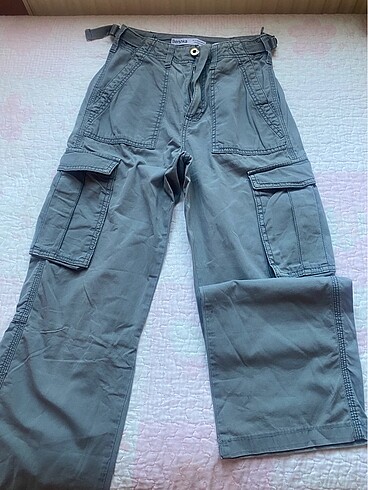 32 Beden gri Renk bershka yeni kargo pantolon