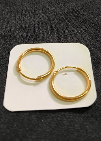 Parlak Altın Renk Minimalist Kadın Küpe