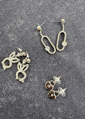 silver Renk Mini Payetli Kadın Küpeler