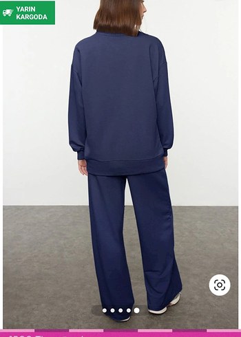 Lacivert Kadın Rahat Kesim Eşofman Takımı - Görsel 4