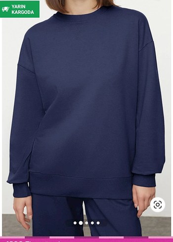 Lacivert Kadın Rahat Kesim Eşofman Takımı - Görsel 2