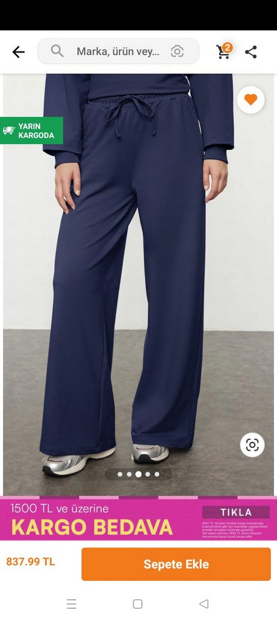 Lacivert Kadın Rahat Kesim Eşofman Takımı - Görsel 3