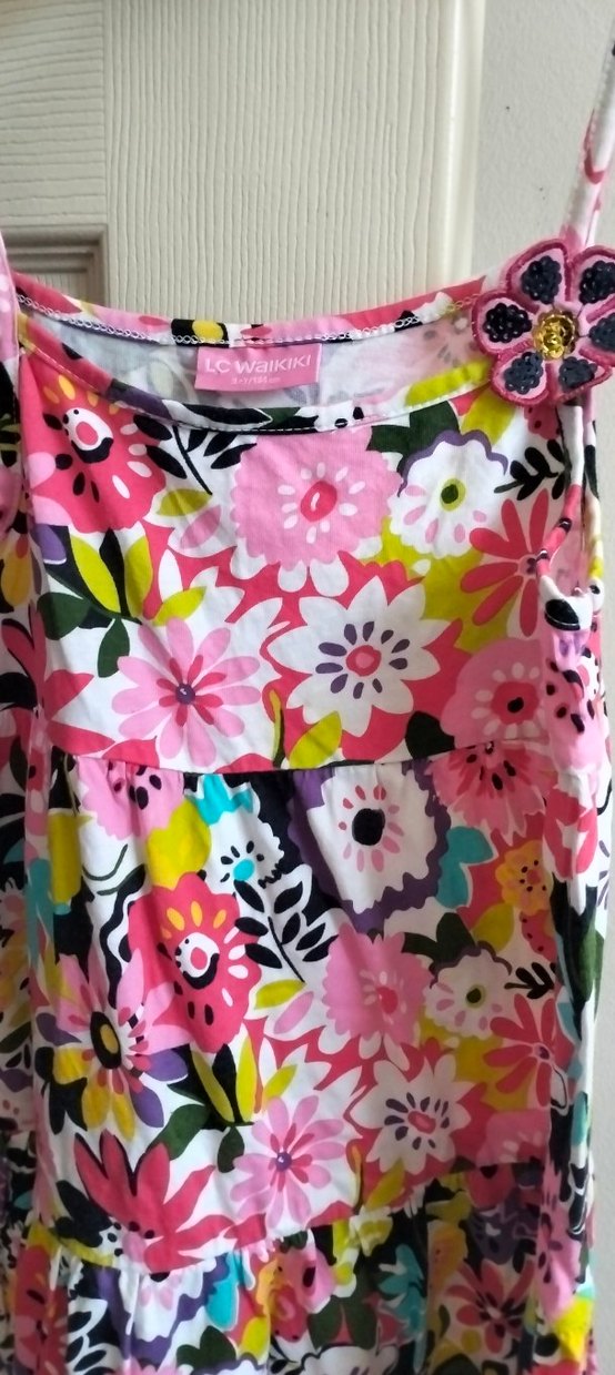 Çiçek Desenli Bohem Kız Elbisesi - Görsel 2