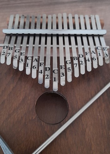 Ahşap Gövdeli Kalimba - Gri Metal Tuşlar - Görsel 2