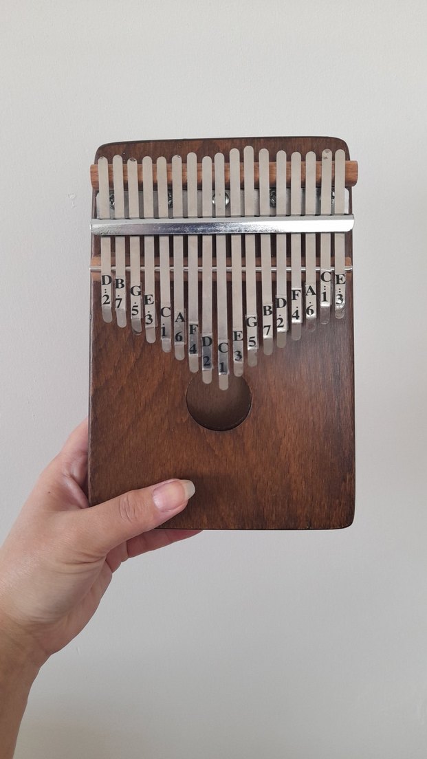 Ahşap Gövdeli Kalimba - Gri Metal Tuşlar - Görsel 4