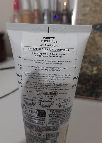 Vichy Purete Thermale 3ü 1 Arada Temizleyici 100ml - Görsel 3