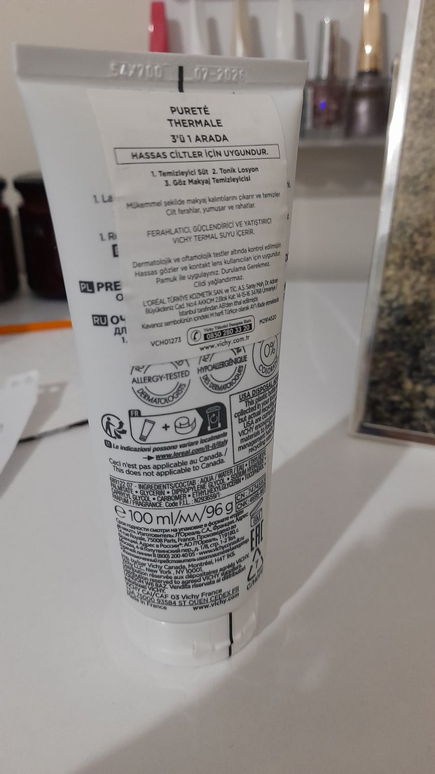 Vichy Purete Thermale 3ü 1 Arada Temizleyici 100ml - Görsel 5